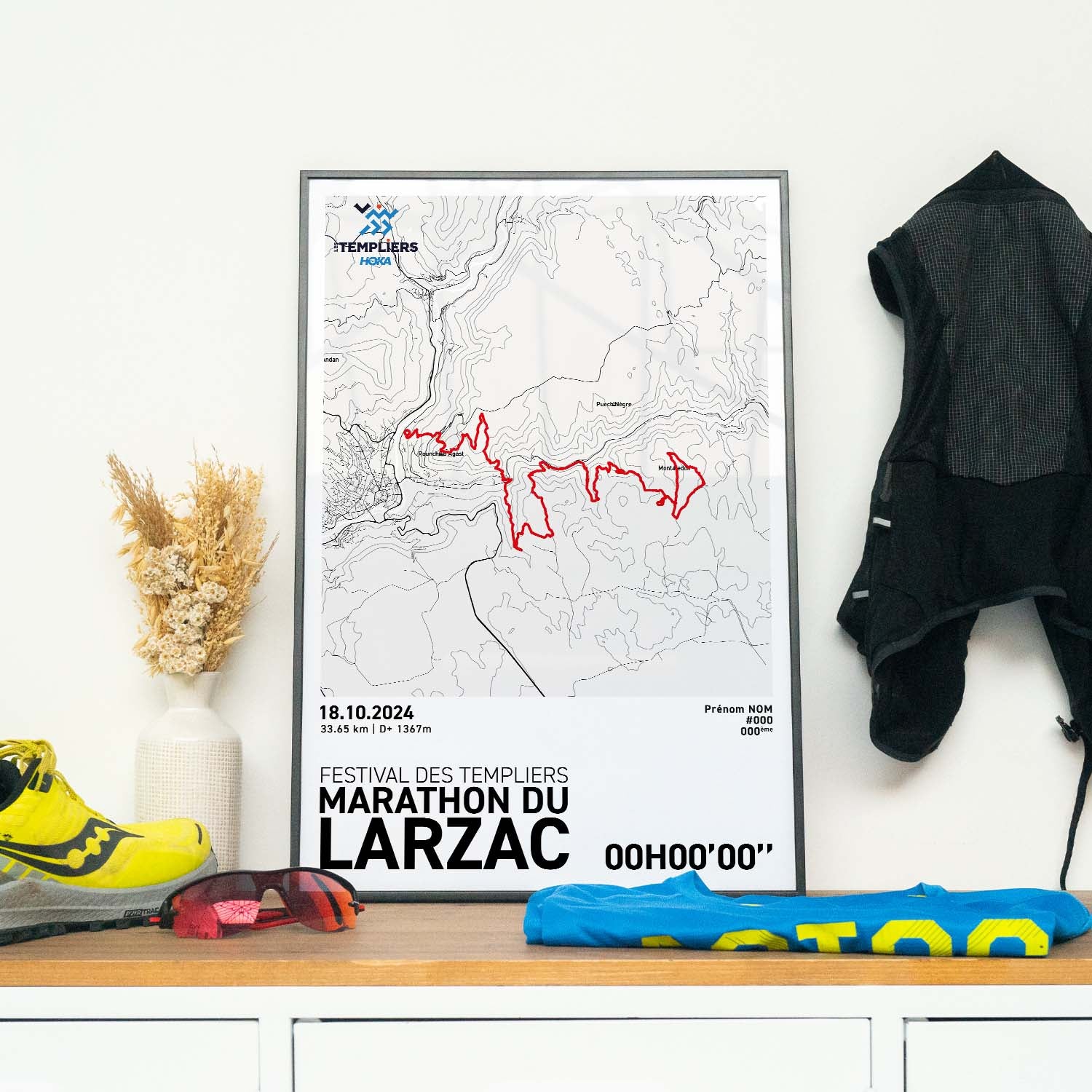 Affiche Running -  Festival des Templiers - Marathon du Larzac