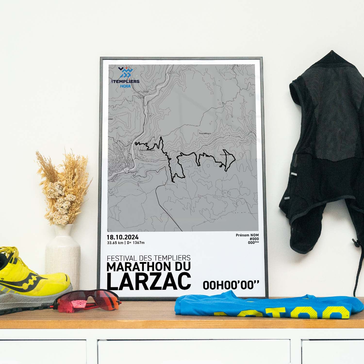 Affiche Running -  Festival des Templiers - Marathon du Larzac