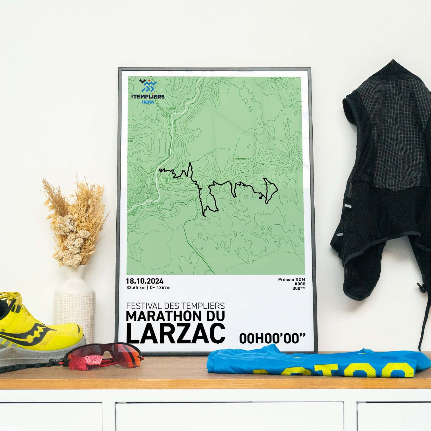Affiche Running -  Festival des Templiers - Marathon du Larzac