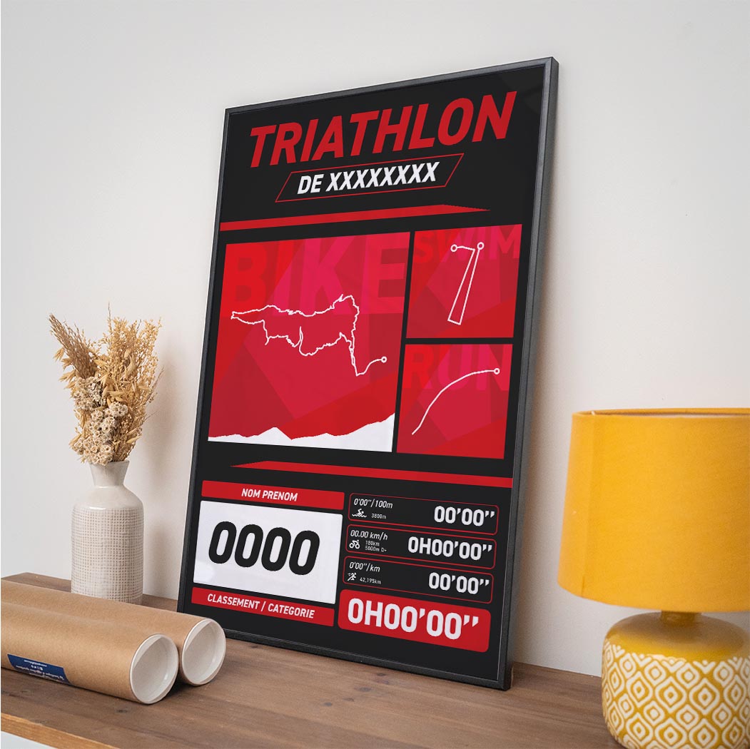 Affiche Triathlon Personnalisé - Votre course sur mesure