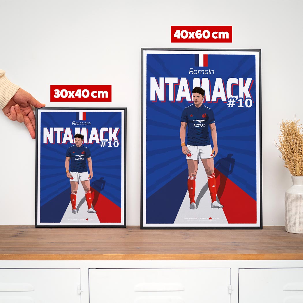 Affiche XV de France - Romain Ntamack