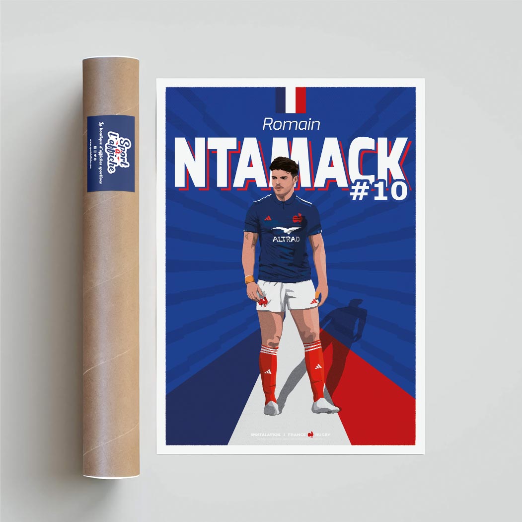 Affiche XV de France - Romain Ntamack