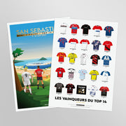 Pack Top 14 - Affiche Palmarès Top 14 et San Sebastian 2023