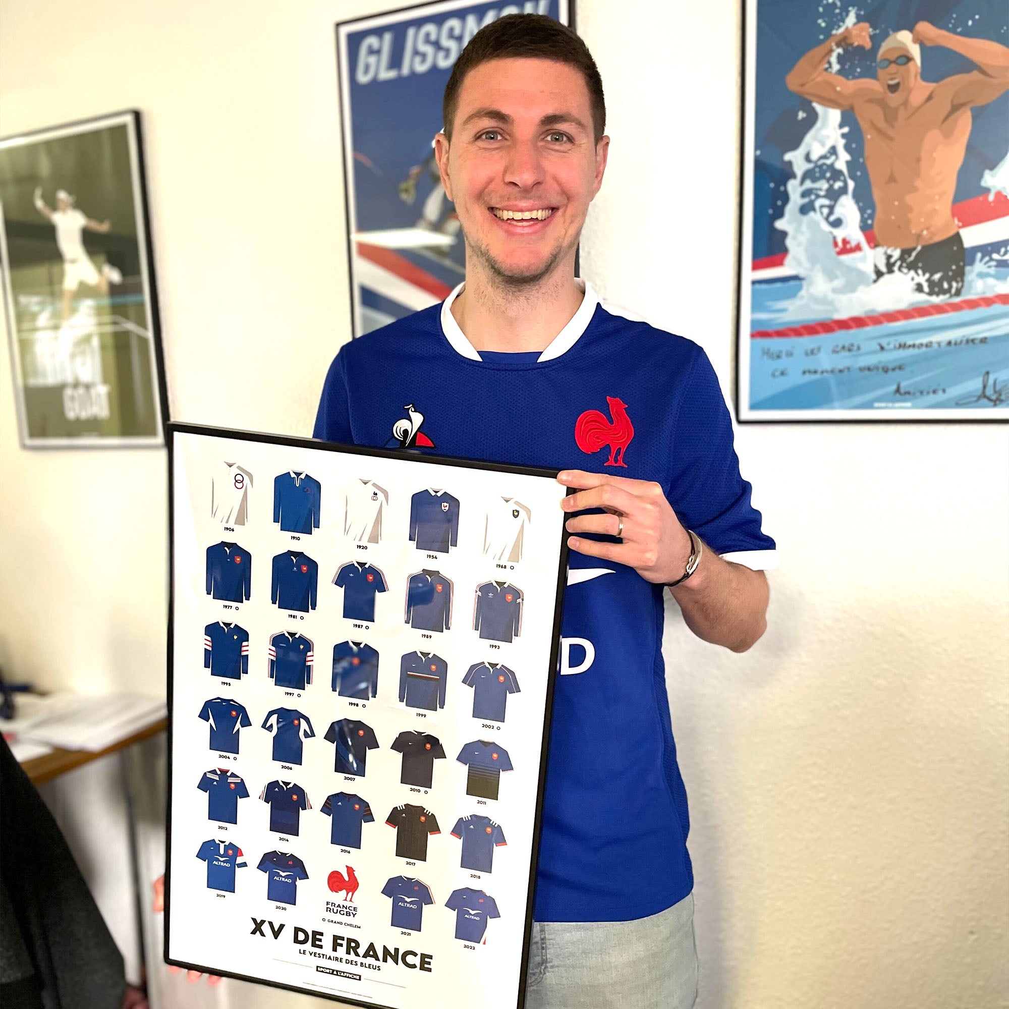 Affiche XV de France - Maillots Historiques Le Vestiaire des Bleus