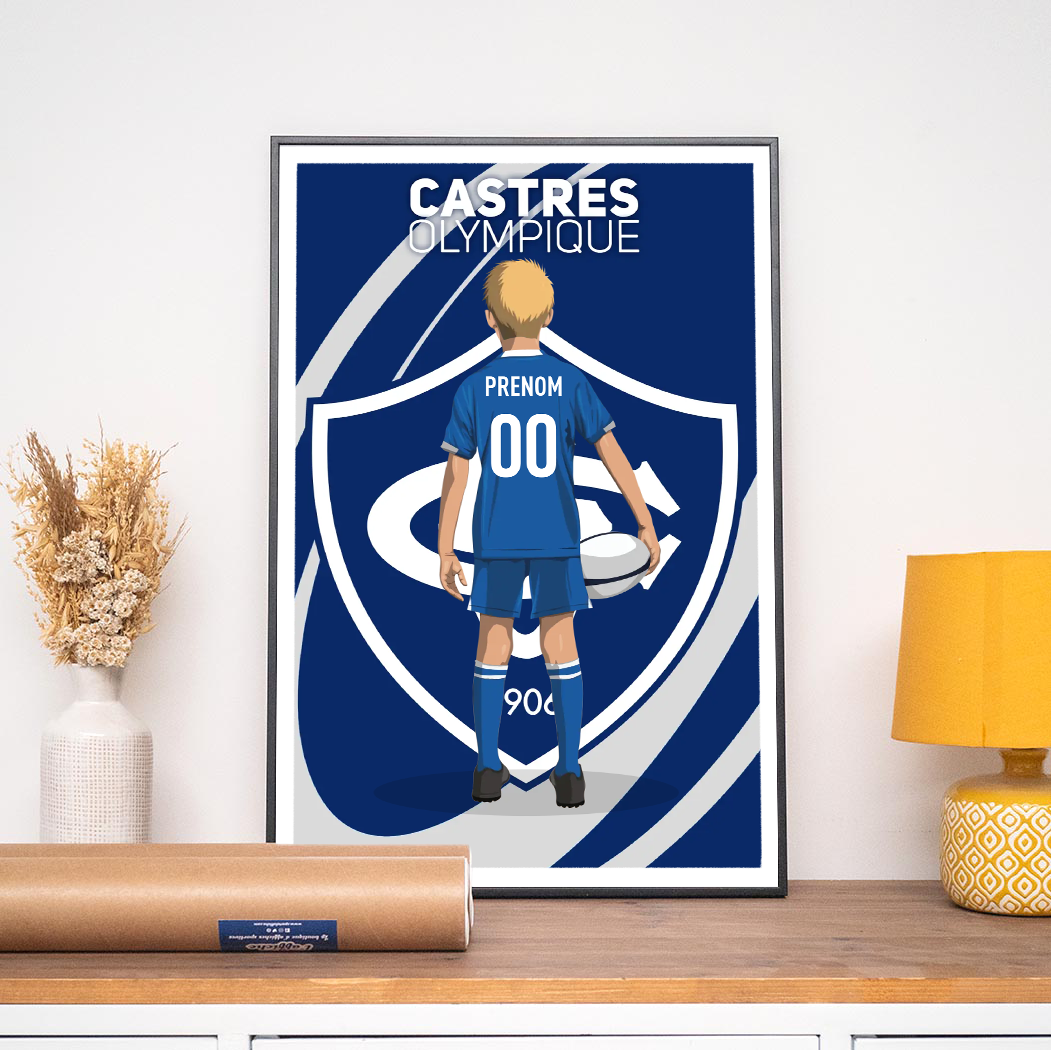 Affiche Castres Rugby - Enfant Personnalisé