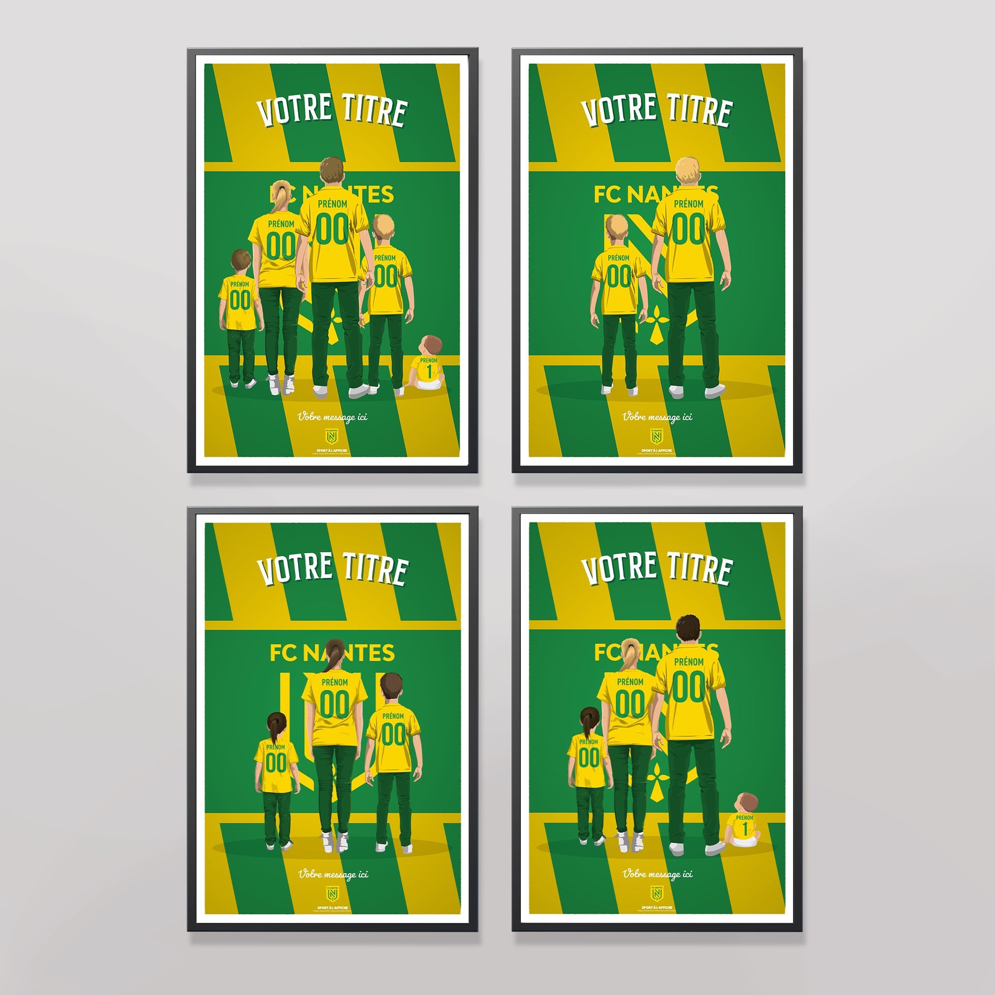 Affiche FC Nantes - Famille Personnalisée