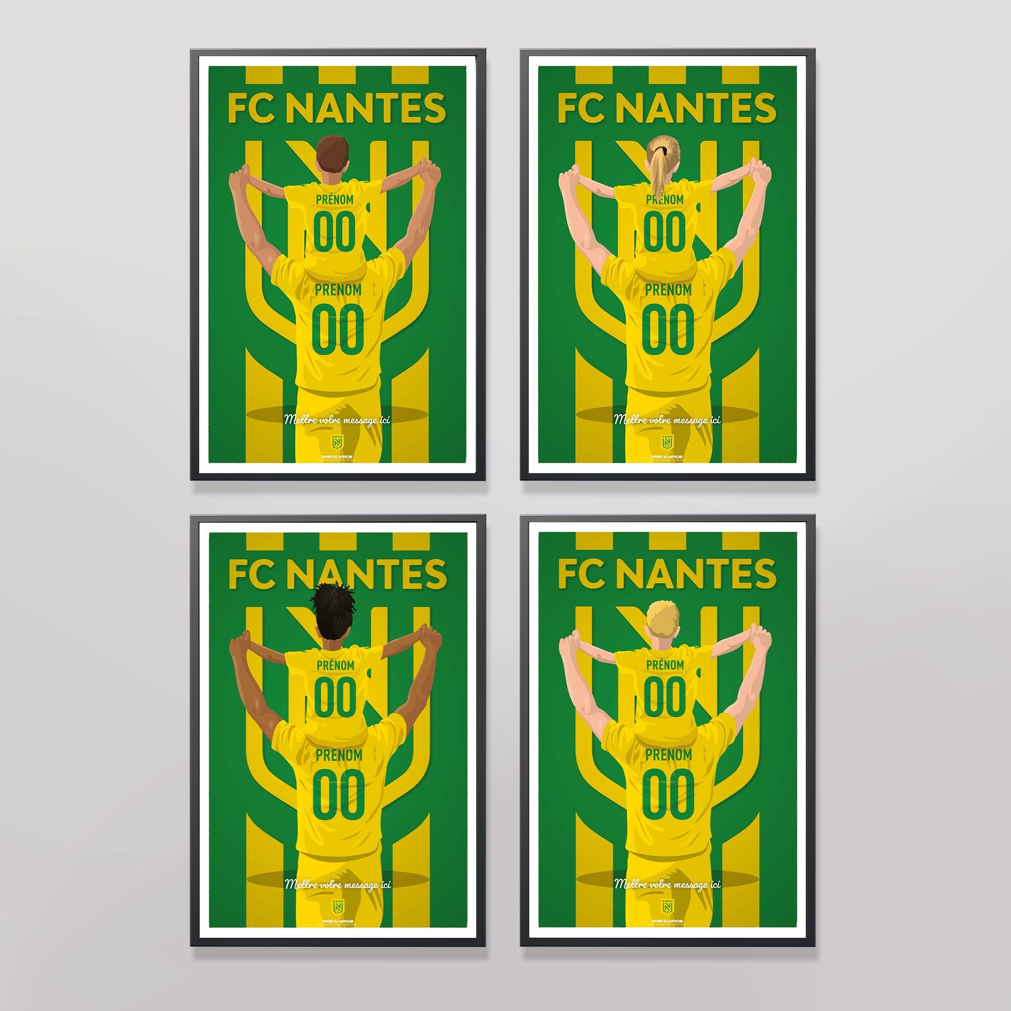 Affiche FC Nantes - Père et Enfant Personnalisé