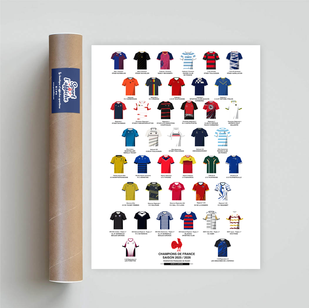 Affiche France Rugby - Champions de la saison 2025-2026