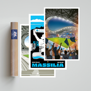 Pack 3 Affiches Olympique de Marseille