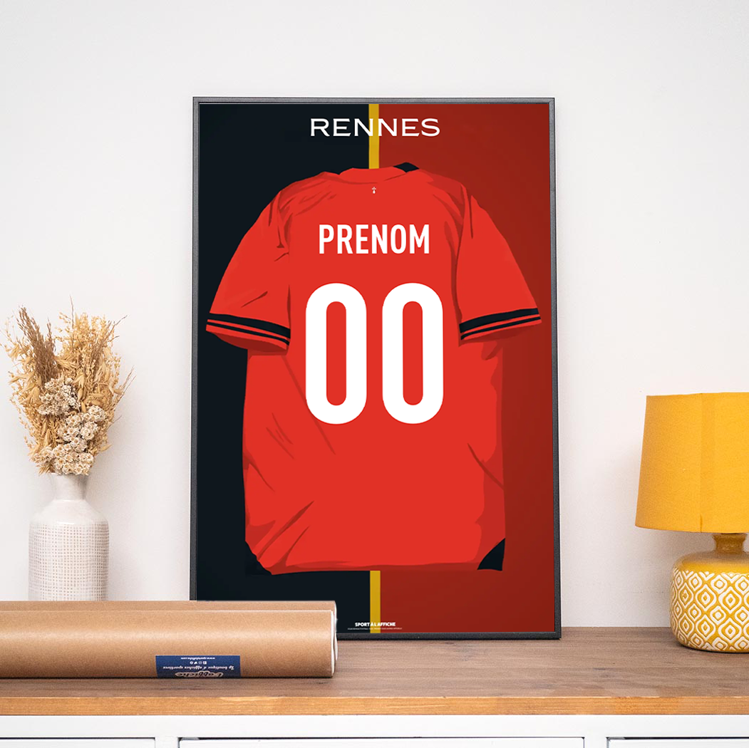 Affiche Foot Rennes - Maillot Personnalisé