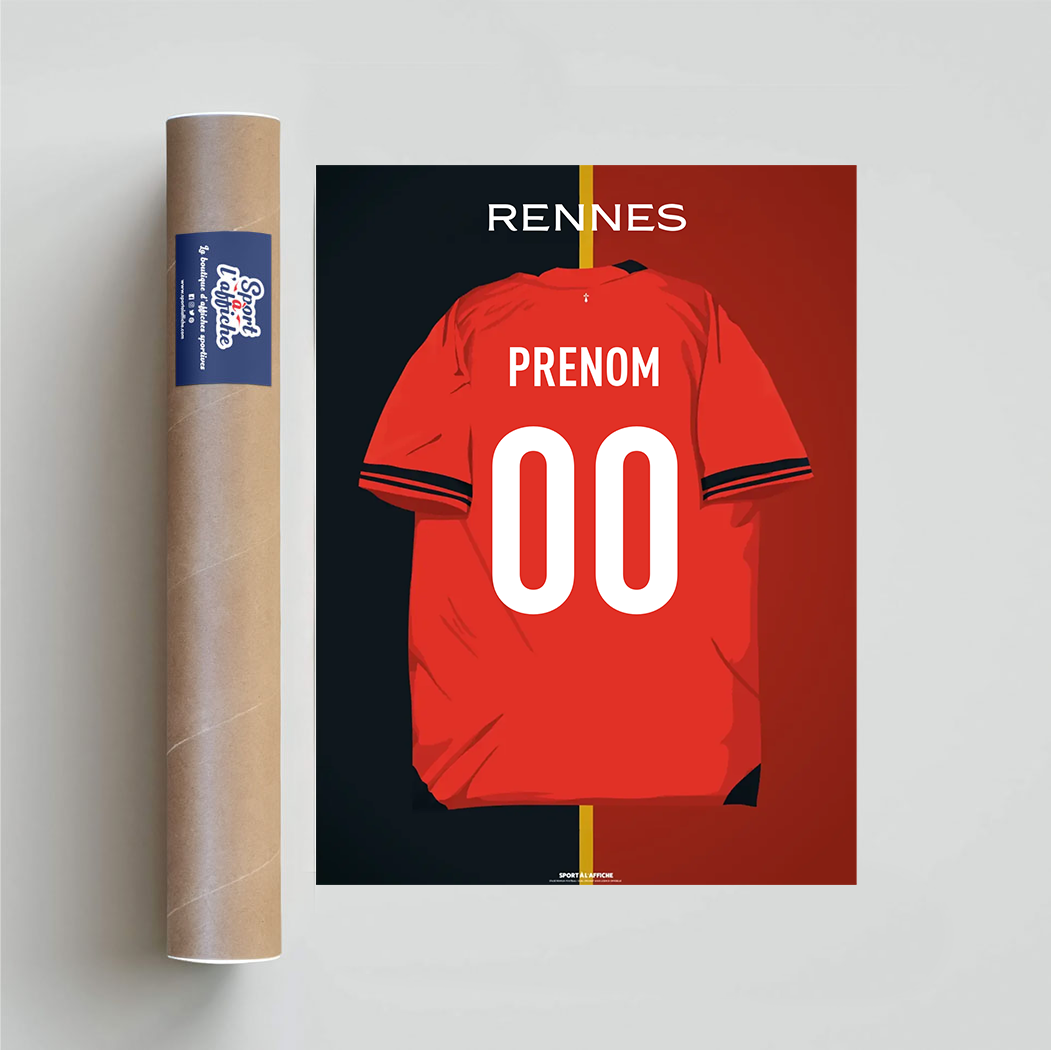 Affiche Foot Rennes - Maillot Personnalisé