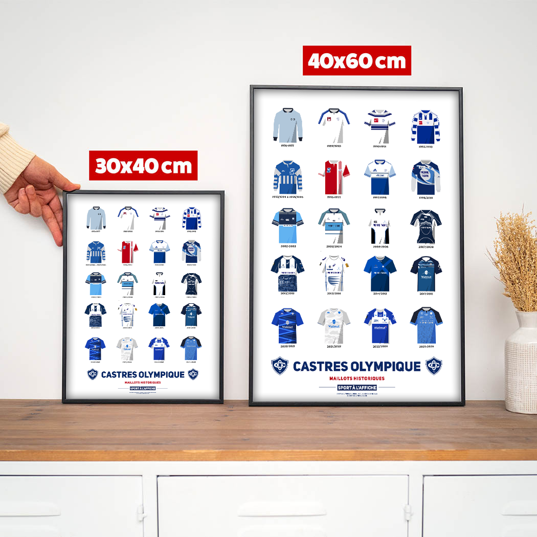 Affiche Castres Olympique - Maillots Historiques