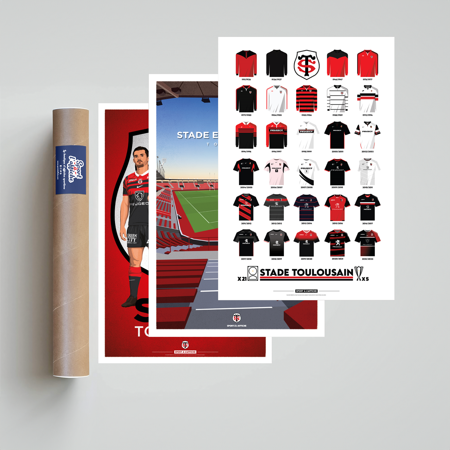 Pack 3 Affiches Stade Toulousain