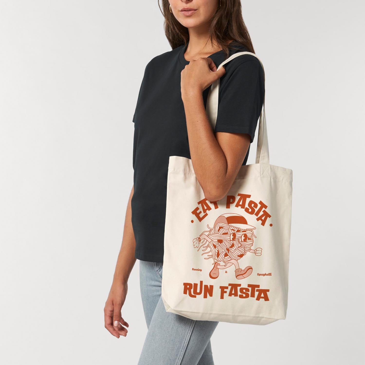 Tote Bag Running - Eat Pasta Run Fasta