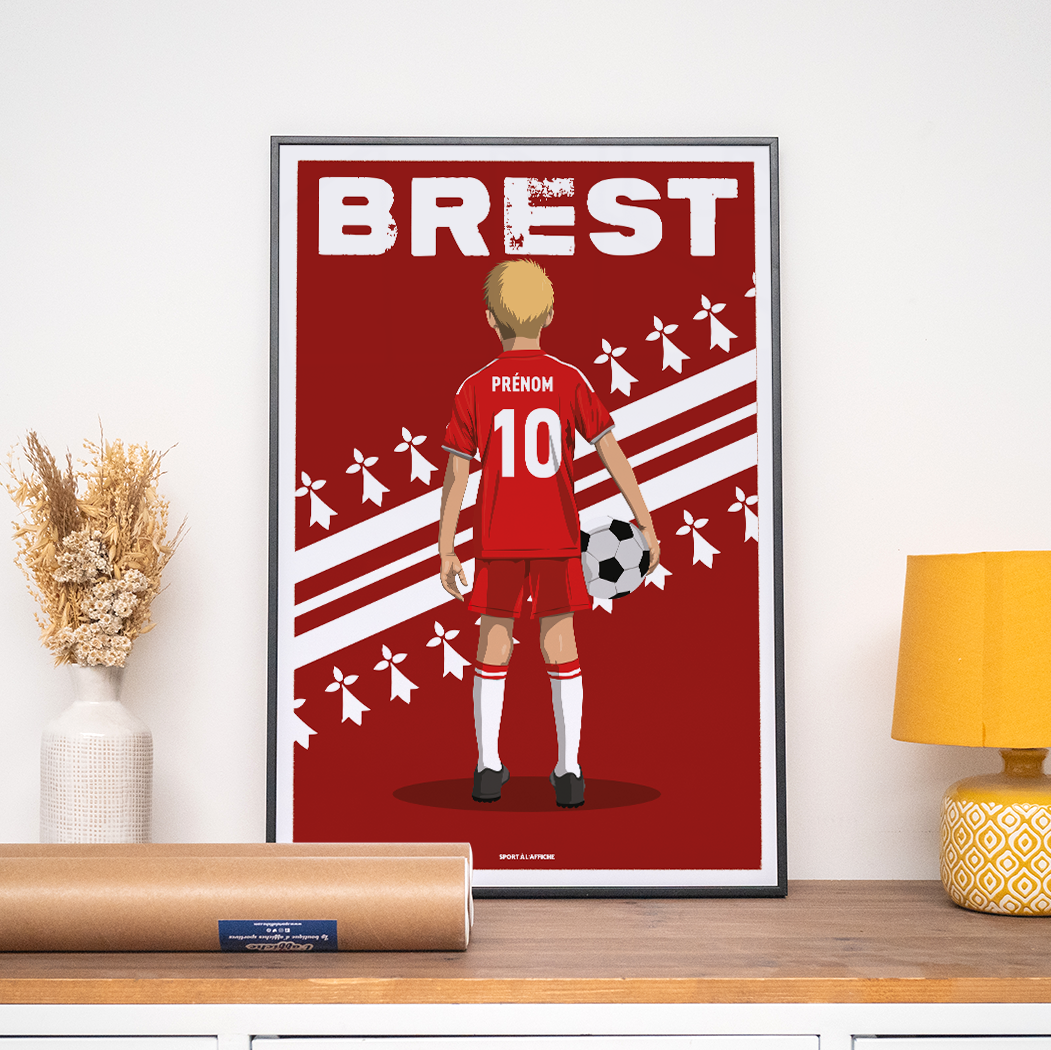 Affiche Foot Brest - Enfant Personnalisé