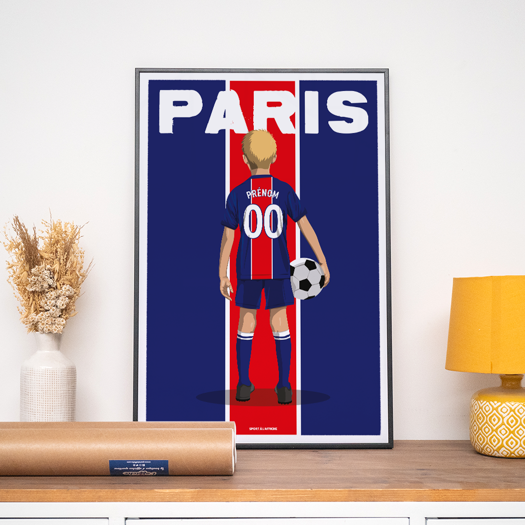 Affiche Foot Paris - Enfant Personnalisé