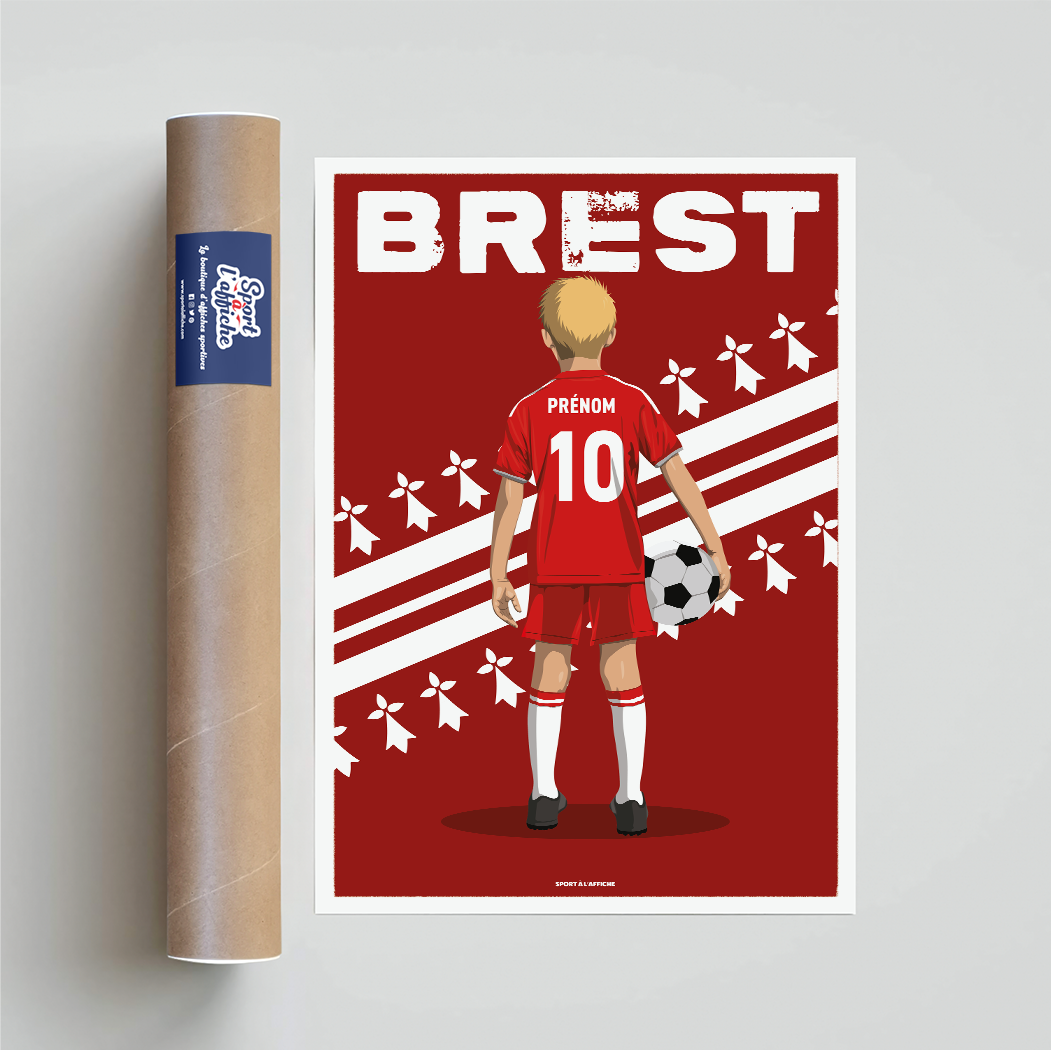 Affiche Foot Brest - Enfant Personnalisé