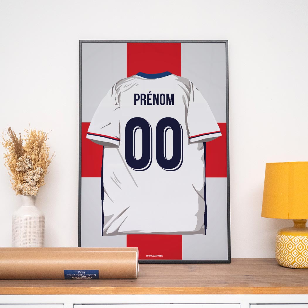 Affiche Foot Angleterre - Maillot Personnalisé