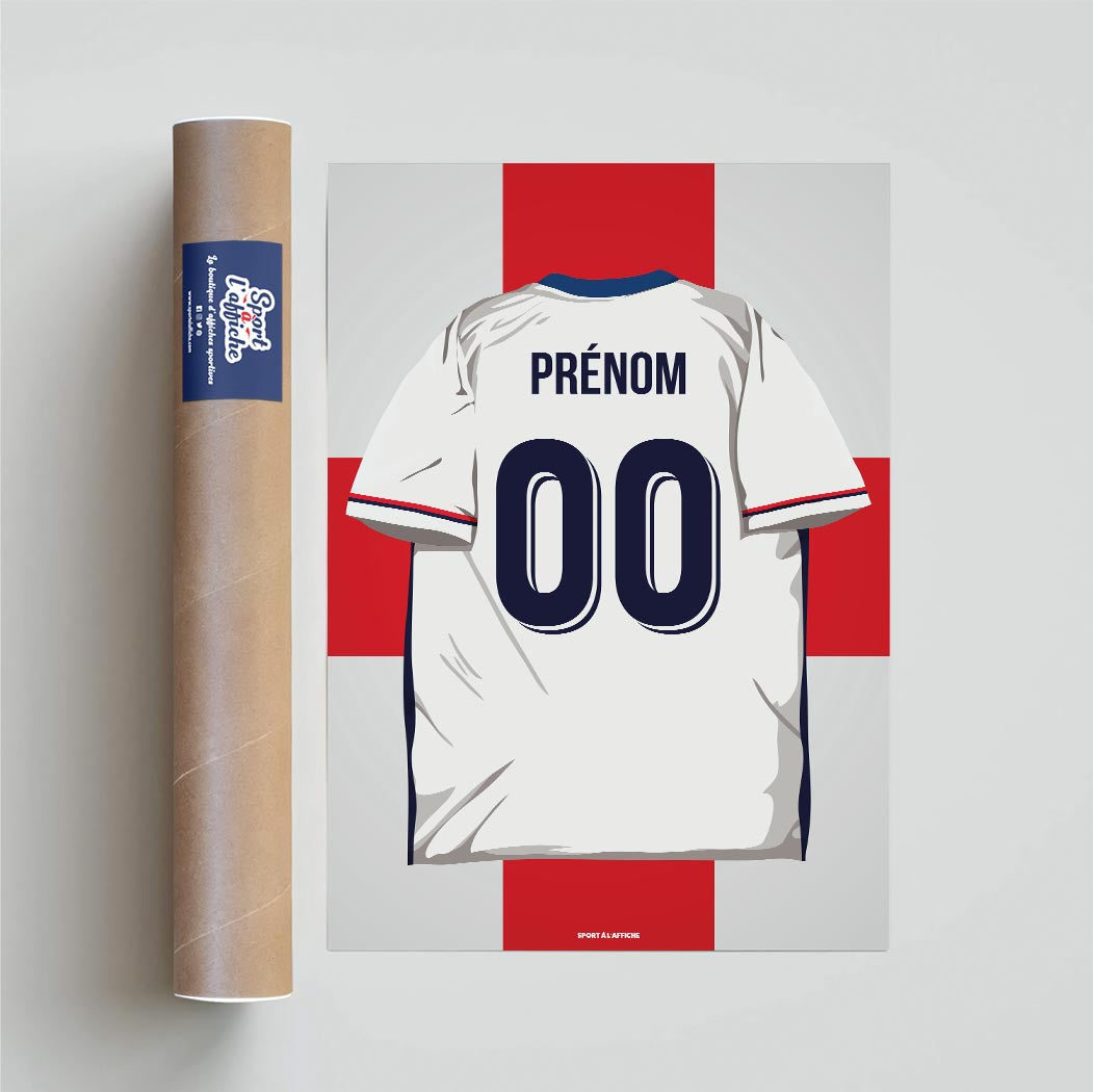 Affiche Foot Angleterre - Maillot Personnalisé