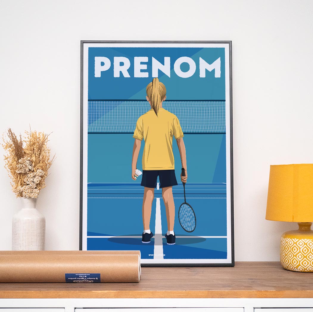 Affiche Badminton - Enfant Personnalisé