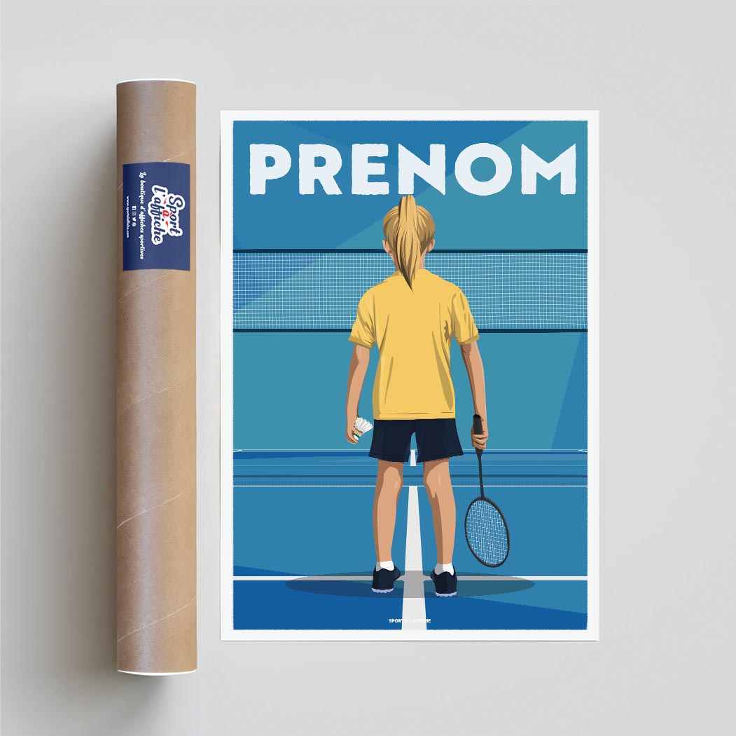 Affiche Badminton - Enfant Personnalisé