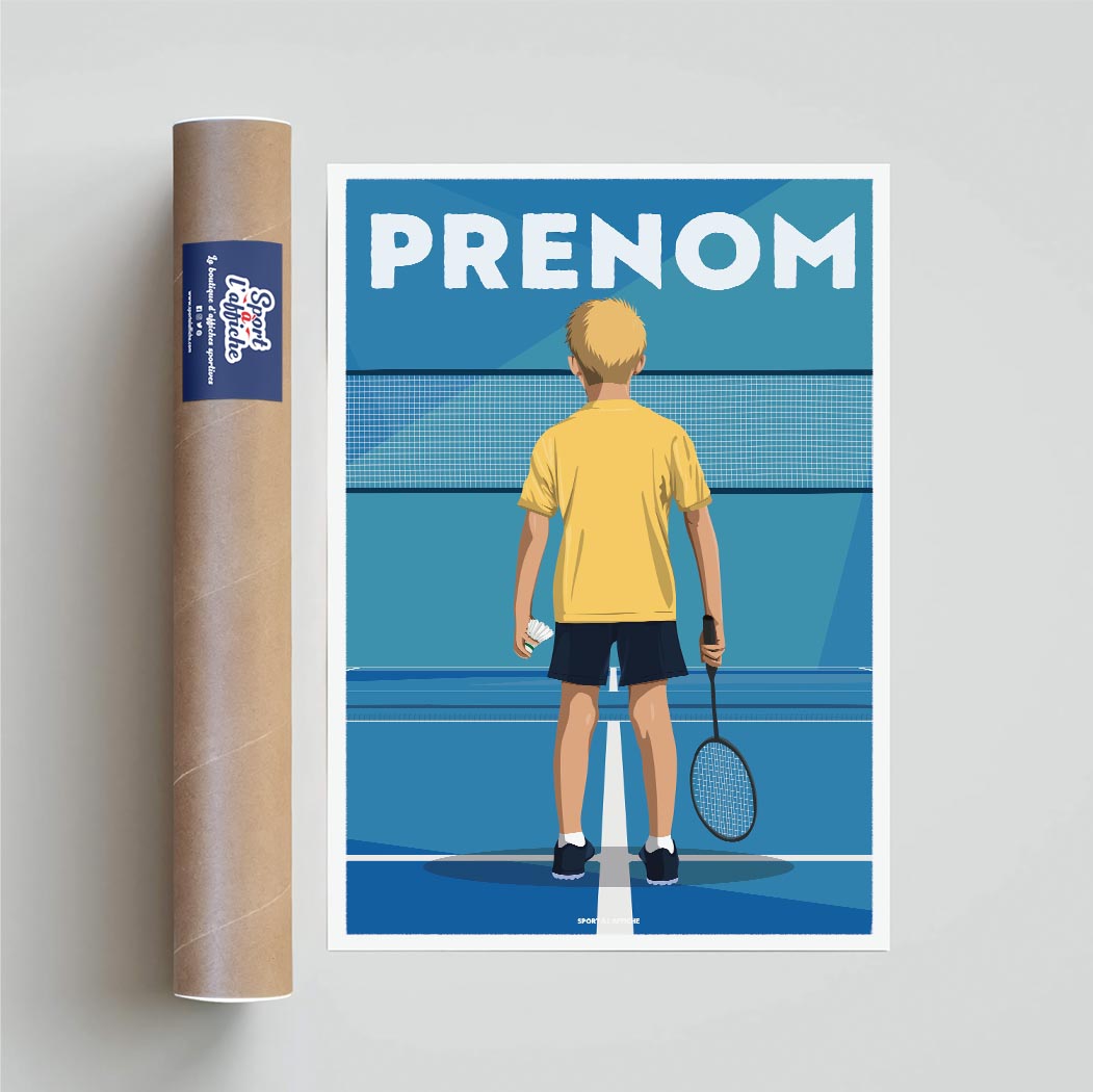 Affiche Badminton - Enfant Personnalisé