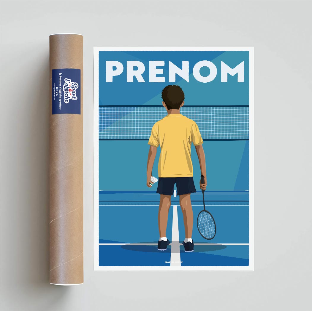 Affiche Badminton - Enfant Personnalisé