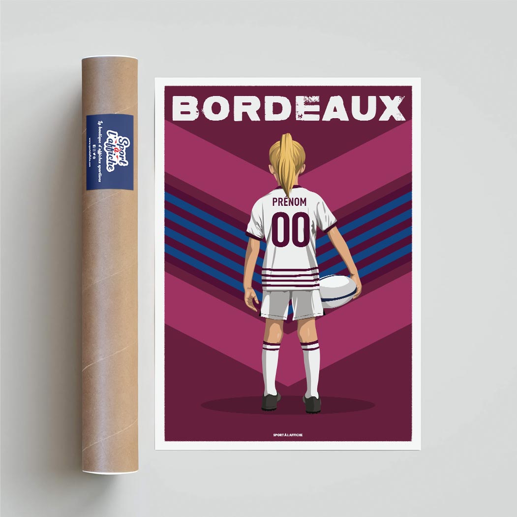 Affiche Rugby Bordeaux - Enfant Personnalisé