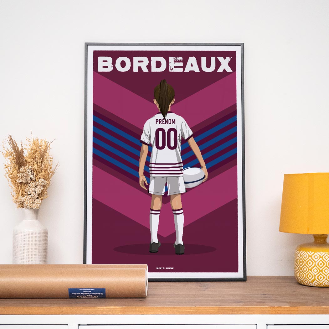 Affiche Rugby Bordeaux - Enfant Personnalisé