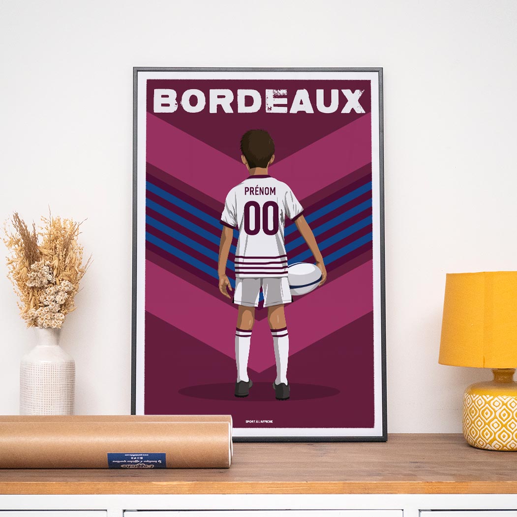 Affiche Rugby Bordeaux - Enfant Personnalisé