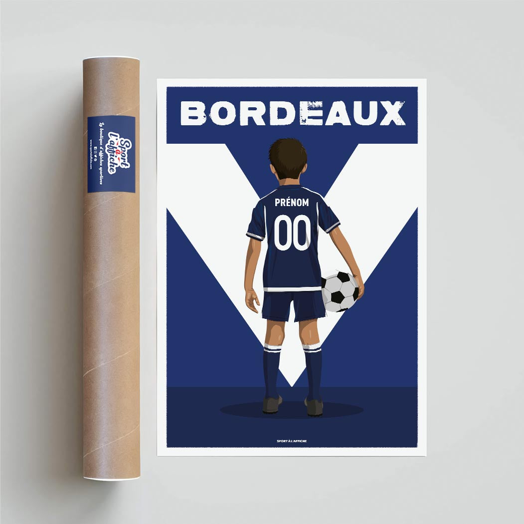 Affiche Foot Bordeaux - Enfant Personnalisé