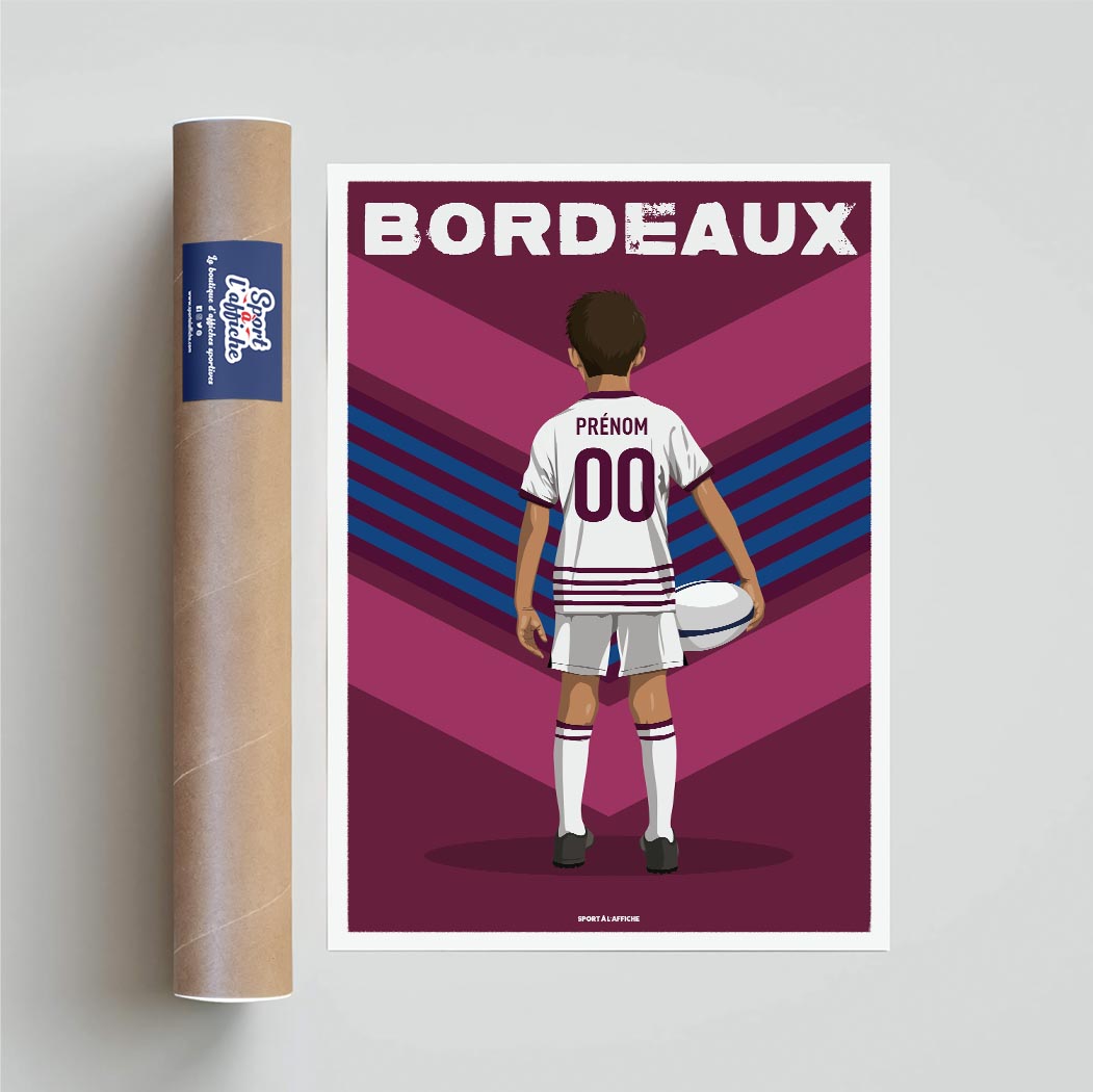 Affiche Rugby Bordeaux - Enfant Personnalisé