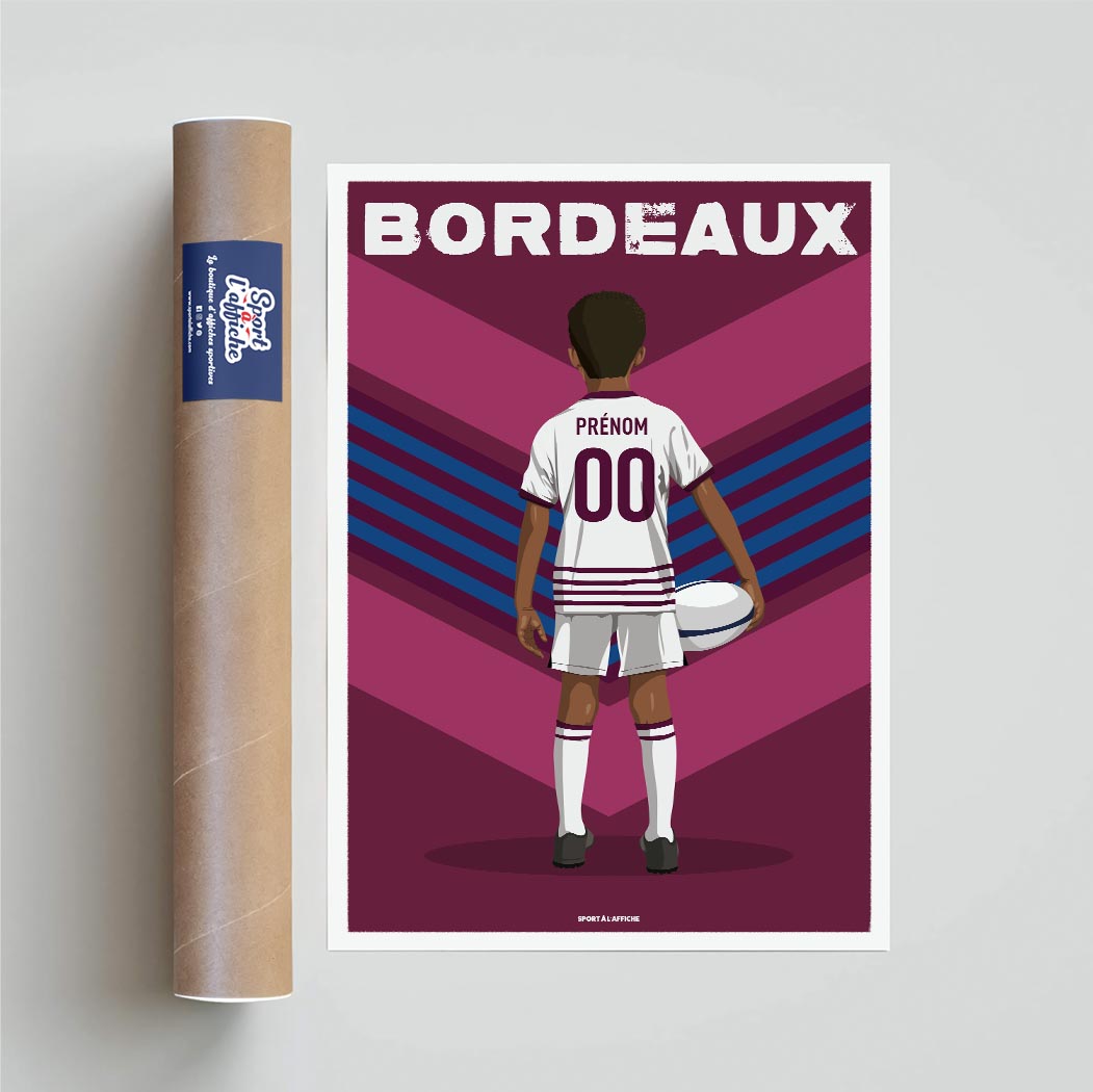 Affiche Rugby Bordeaux - Enfant Personnalisé