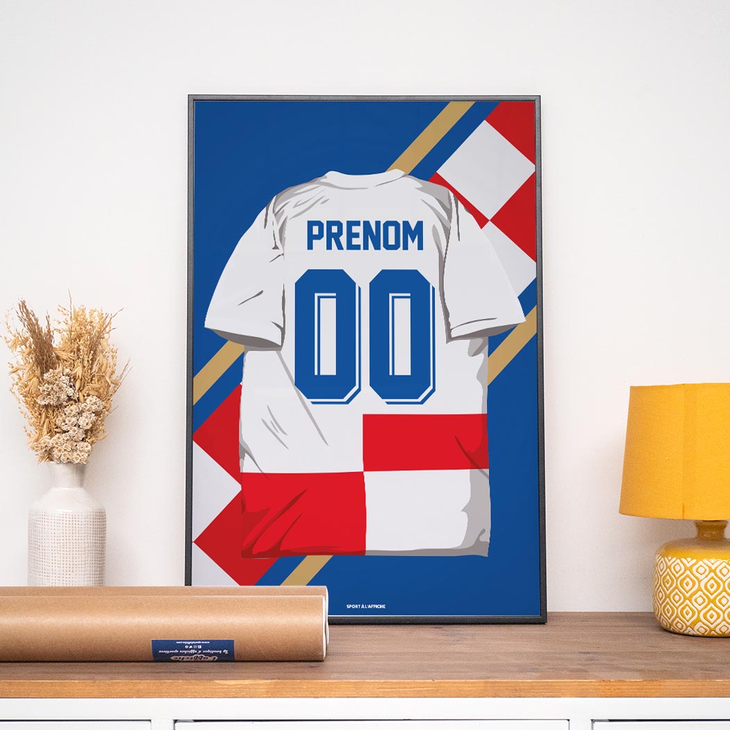 Affiche Foot Croatie - Maillot Personnalisé