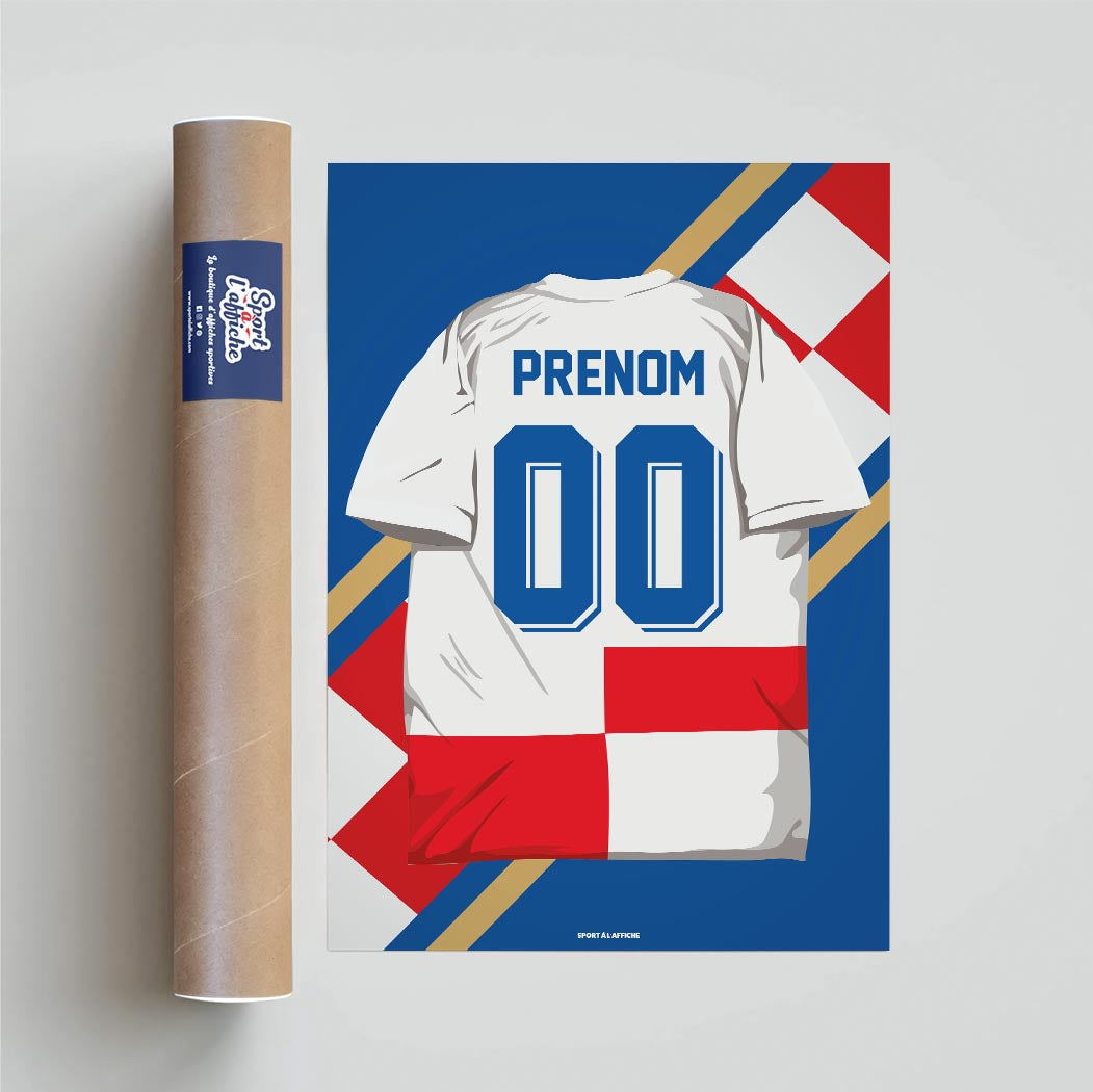Affiche Foot Croatie - Maillot Personnalisé