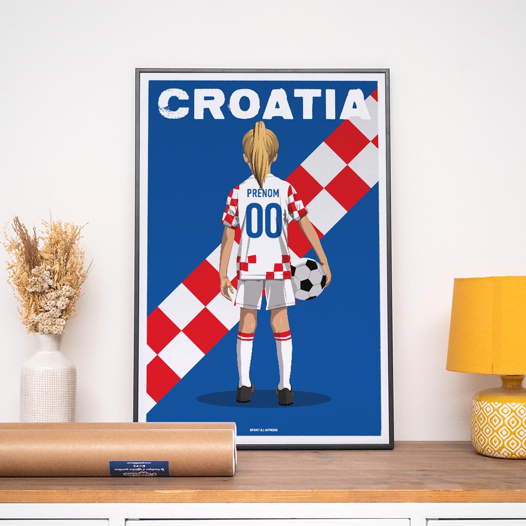 Affiche Foot Croatie - Enfant Personnalisé