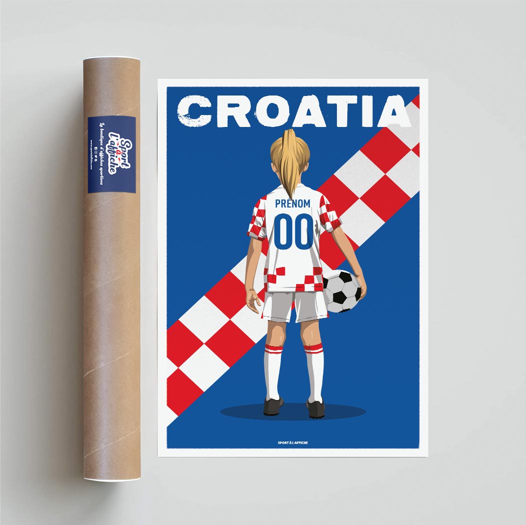 Affiche Foot Croatie - Enfant Personnalisé
