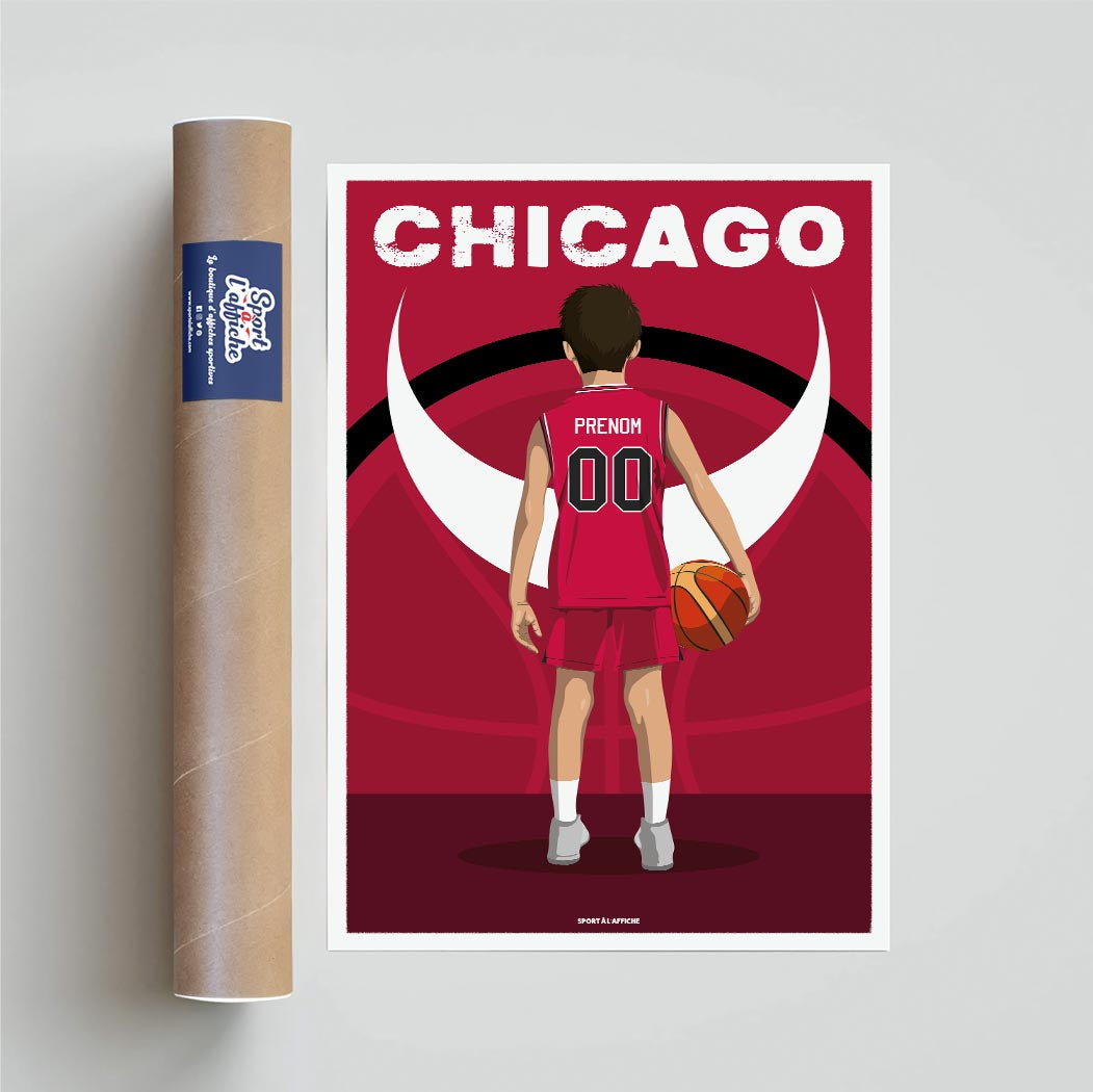 Affiche Basket Chicago - Enfant Personnalisé
