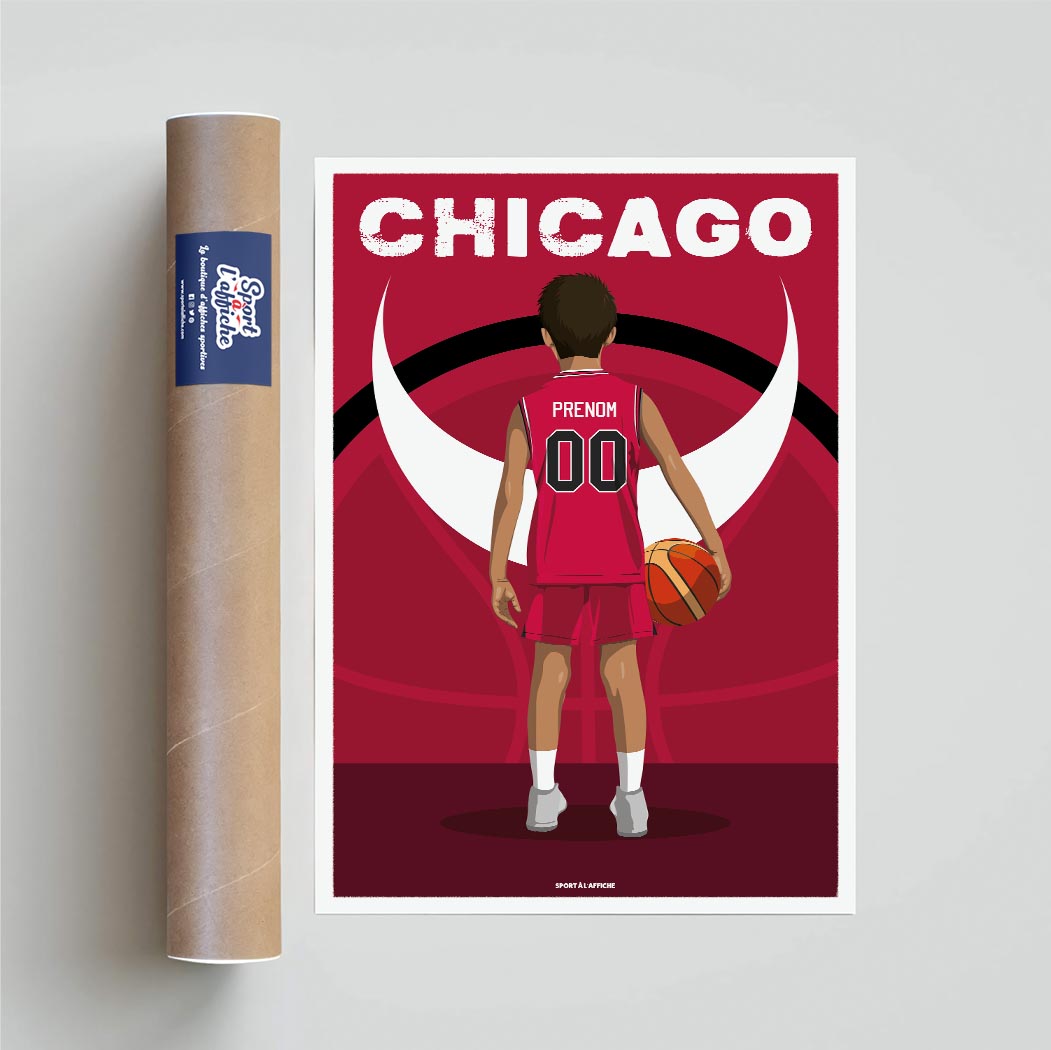 Affiche Basket Chicago - Enfant Personnalisé