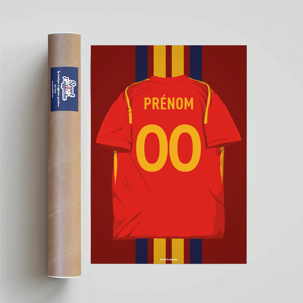 Affiche Foot Espagne - Maillot Personnalisé