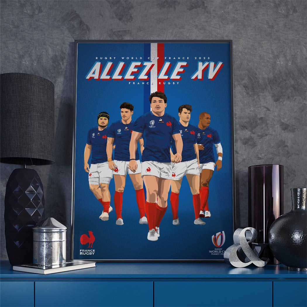 Affiche Coupe du Monde de Rugby 2023 x France Rugby - Allez le XV de France