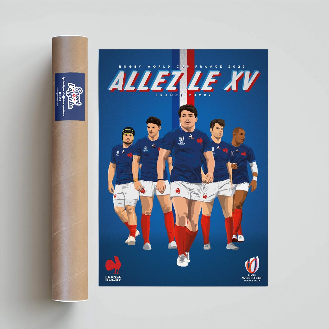 Affiche Coupe du Monde de Rugby 2023 x France Rugby - Allez le XV de France