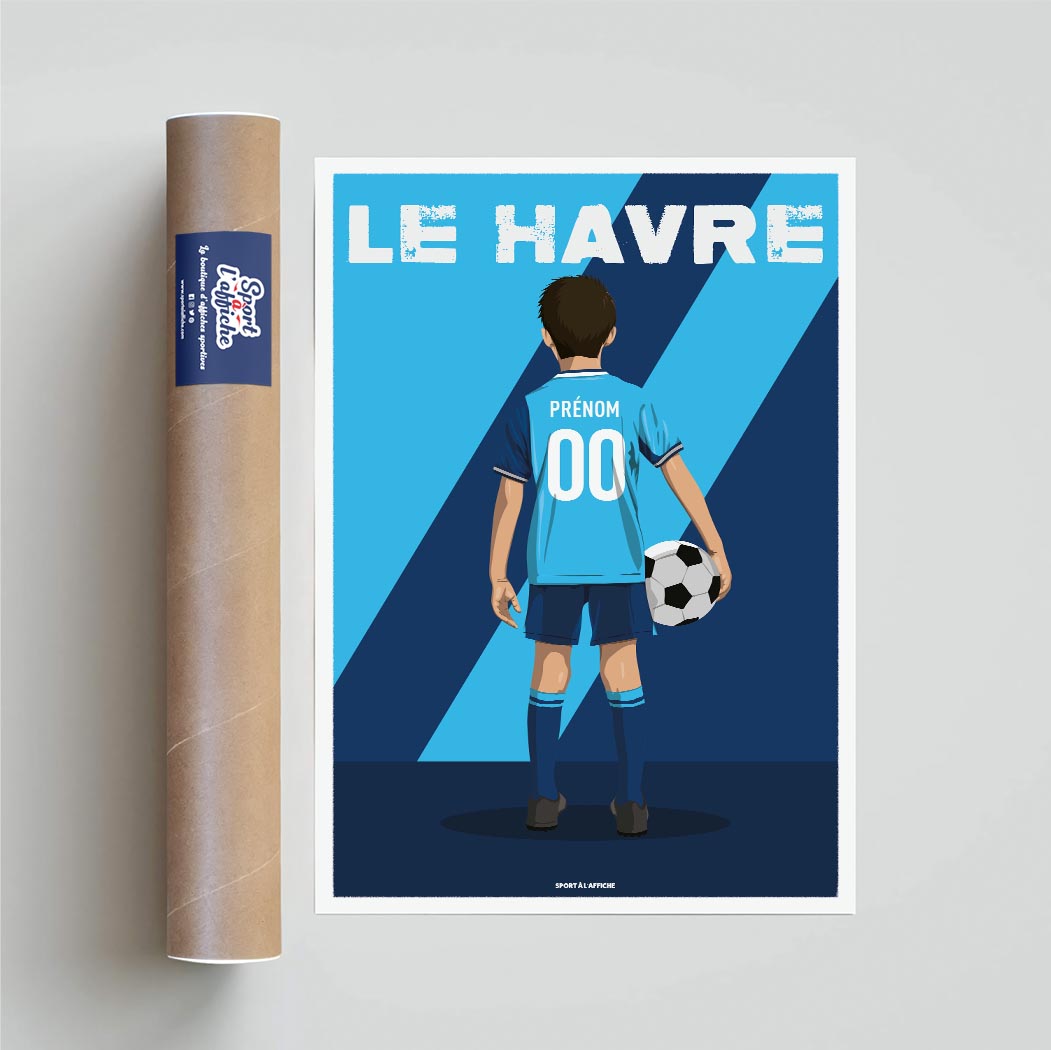 Affiche Foot Le Havre - Enfant Personnalisé