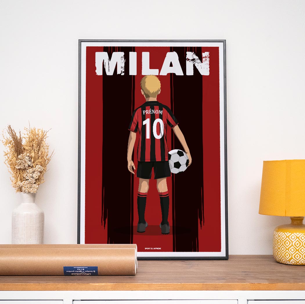 Affiche Foot Milan - Enfant Personnalisé