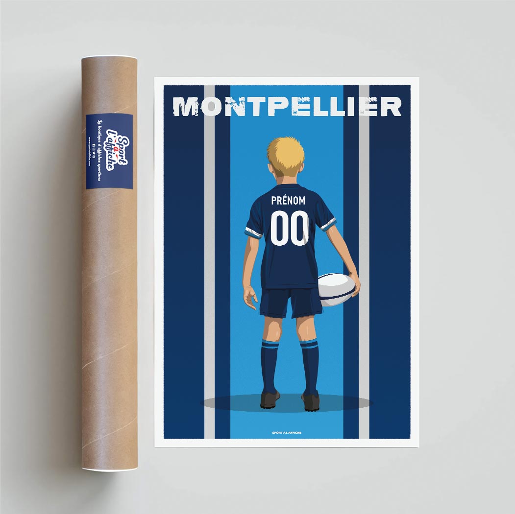 Affiche Rugby Montpellier - Enfant Personnalisé