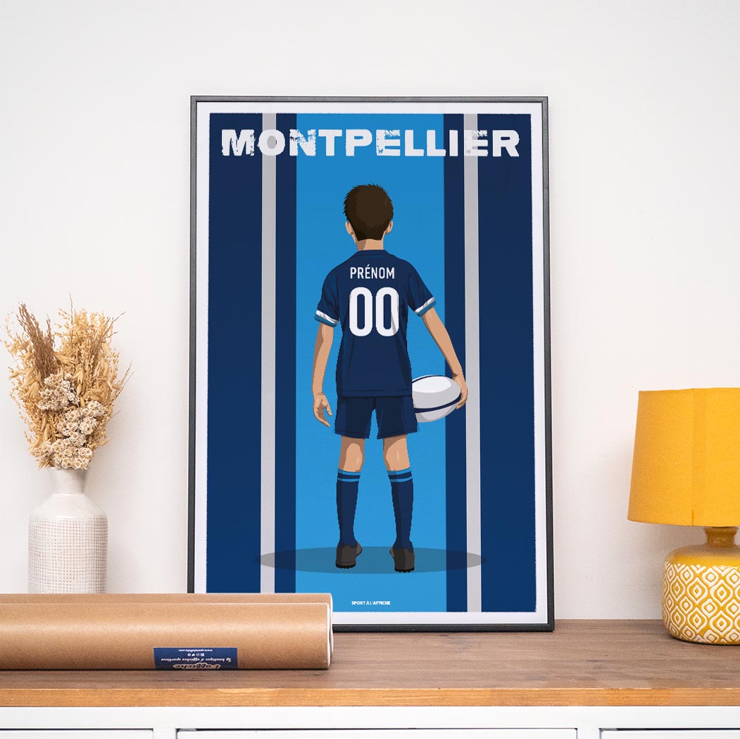 Affiche Rugby Montpellier - Enfant Personnalisé