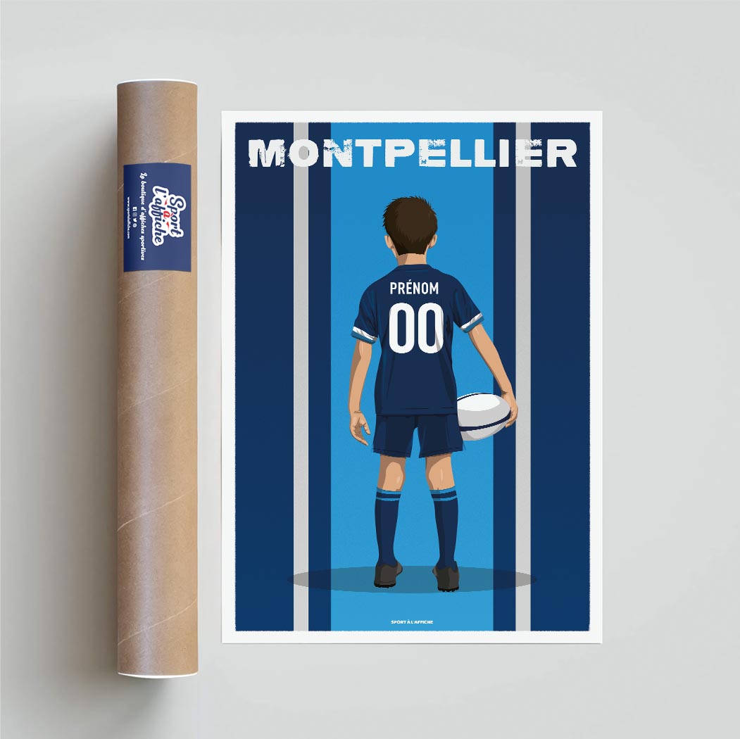 Affiche Rugby Montpellier - Enfant Personnalisé