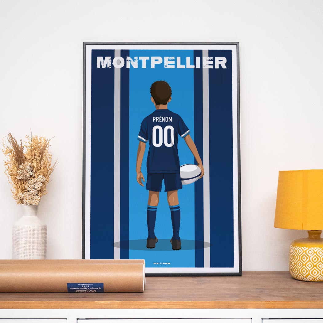 Affiche Rugby Montpellier - Enfant Personnalisé