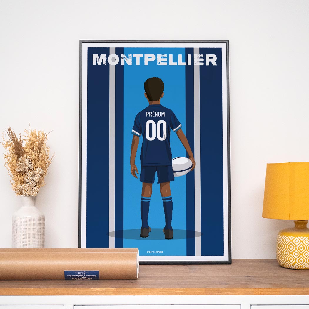 Affiche Rugby Montpellier - Enfant Personnalisé