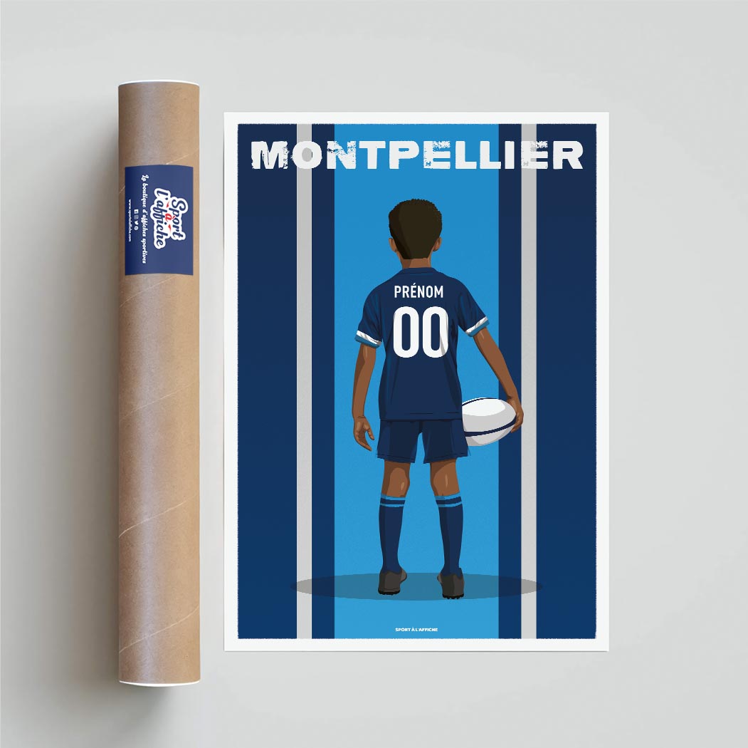 Affiche Rugby Montpellier - Enfant Personnalisé